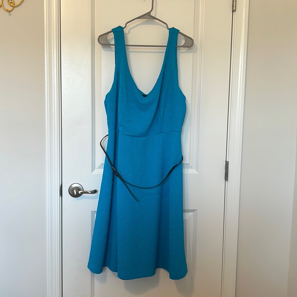 Blue Belted Dress